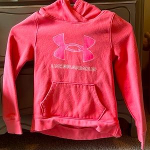 Under Armour Youth Hoodie Sweatshirt Pink Girls Size YXS (7)